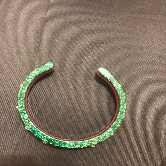 Gucci Open Stripe Cuff with Crystal Bee Red Green - Picture 13 of 16